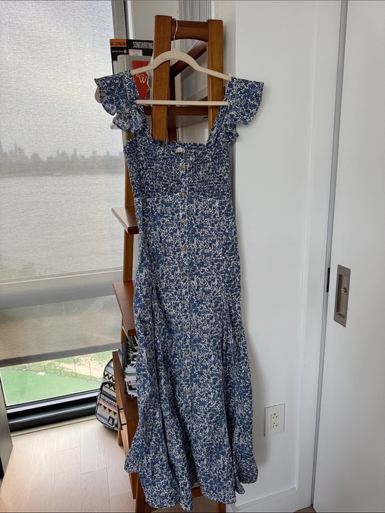 Pilcro Dresses & Skirts - Pilcro Blue Floral Maxi Dress with Ruffle Straps